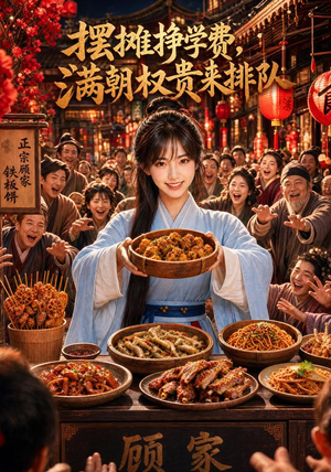 摆摊挣学费，满朝权贵来排队（89集）番茄短剧免费看